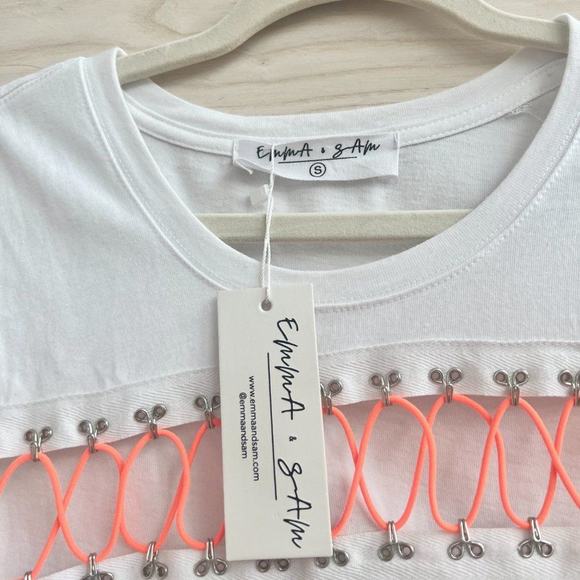 Emma and Sam LF Neon Bungee Crop Tank NWT - Picture 3 of 5